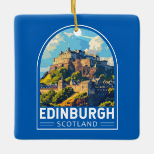 Edinburgh Scotland Travel Art Vintage Keramisch Ornament