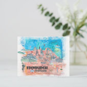 Edinburgh Scotland Travel Map Briefkaart (Staand voorkant)