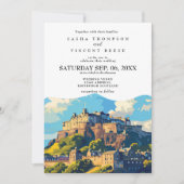 Edinburgh Scotland Wedding Invitation Retro (Devant)