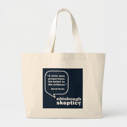 Edinburgh Skeptics - Hume Quote Grote Tote Bag (Voorkant)