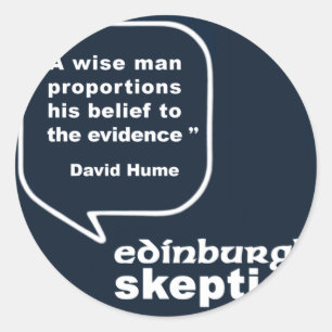 Edinburgh Skeptics - Hume Quote Ronde Sticker