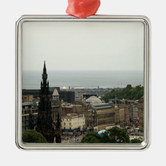 Edinburgh Skyline 001 Metalen Ornament (Voorkant)