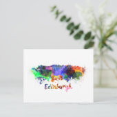 Edinburgh skyline in waterverf briefkaart (Staand voorkant)