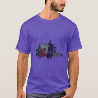 Edinburgh Stad Schotland Waterverf Skyline grappig T-shirt