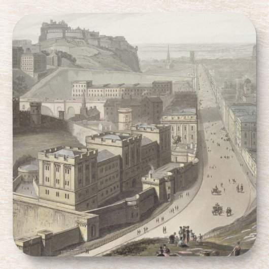 Edinburgh, uit Calton Hill, uit 'A Voyage Around Drankjes Onderzetter (Voorkant)