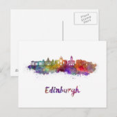Edinburgh V2 skyline in waterverf Briefkaart (Voorkant / Achterkant)