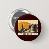 Edinburgh via LNER Rail Poster Ronde Button 5,7 Cm (Voorkant /achterkant)