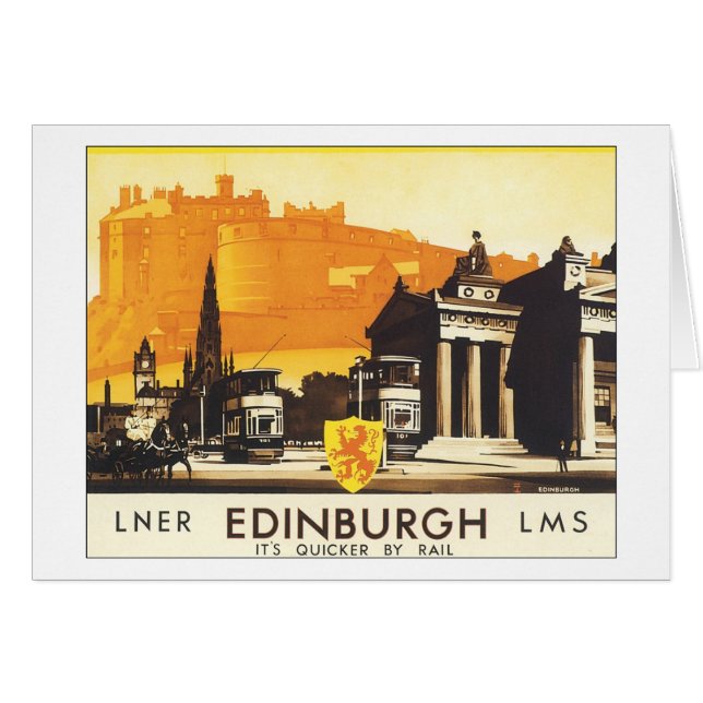 Edinburgh Vintage Travel Poster (Voorkant Horizontaal)