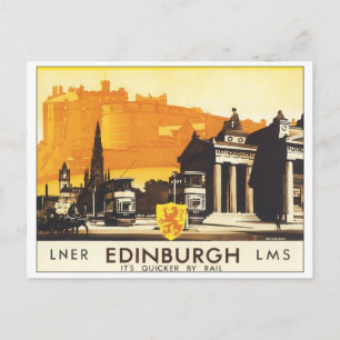 Edinburgh Vintage Travel Poster Briefkaart