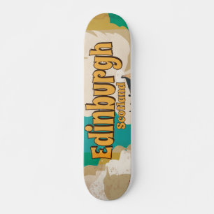 Edinburgh Vintage Travel Poster Skateboard