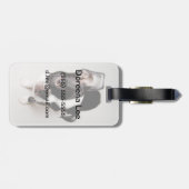 Edison Boston Terrier puppy. Bagagelabel (Achterkant horizontaal)