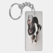 Edison Boston Terrier puppy. Sleutelhanger (Voorkant Links)