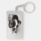 Edison Boston Terrier puppy. Sleutelhanger (achterkant)
