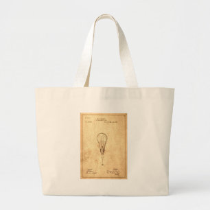 Edison Bulb Patent Grote Tote Bag