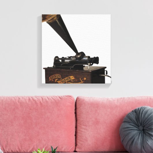 Edison Home Phonograph Canvas Afdruk (Insitu (Woonkamer))