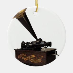 Edison Home Phonograph Keramisch Ornament