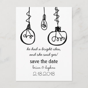 Edison Light Bulb Save the Date Briefkaart