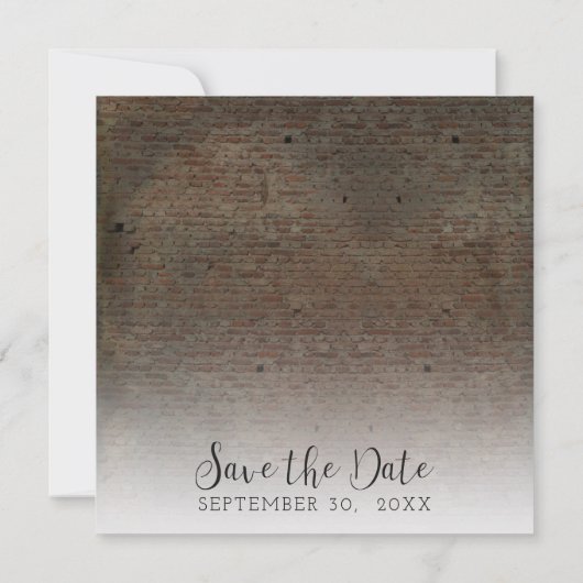  Edison Lights Brick Industrial Warehouse Save The Date (Achterkant)