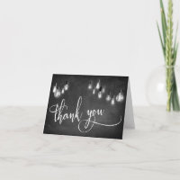 Edison Lights Chalkboard Typografie Bedankt