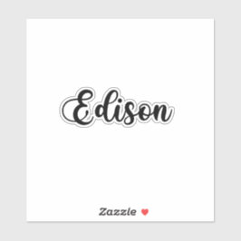 Edison naam - handgeschreven kalligrafie sticker