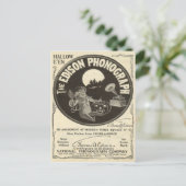Edison Phonograph Halloween en Jack O Lantern Briefkaart (Staand voorkant)