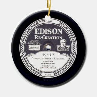 "EDISON Re-Creation" Antiek mini Record Ornament