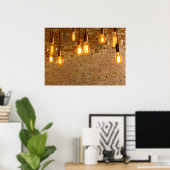 Edison Style Lightbulb Poster (Thuiskantoor)
