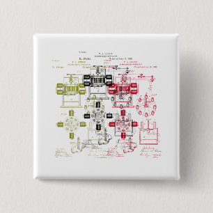 Edisongenerator Vierkante Button 5,1 Cm