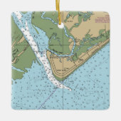Edisto Beach South Carolina Chart Keramisch Ornament (Voorkant)