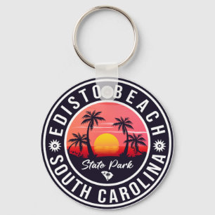 Edisto Beach South Carolina Retro Sunset Souvenir Sleutelhanger