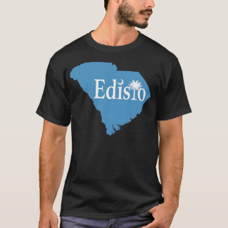 Edisto Island South Olina State Outline Coastal BL T-shirt