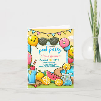 Editab PoolParty Verjaardag voor Kids Fun Summer S