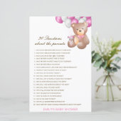 Editable 20 Vragen over het Baby shower van Ouders (Staand voorkant)