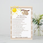 Editable 20 Vragen over het Baby shower van Ouders (Staand voorkant)