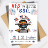 EDITABLE 4 juli Uitnodiging van het Feest, Rood Wi