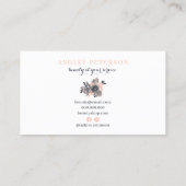 Editable abstract floral makeup blauw visitekaartje (Achterkant)