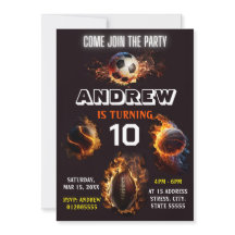 Editable All Star Sports Invitation Anniversaire