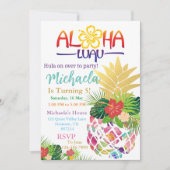 Editable Aloha Kinderen Birthday Kaart (Voorkant)
