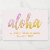 Editable Aloha Tropical Vrijgezellenfeest Mini Sparkling Wijnetiket (Enkel label)