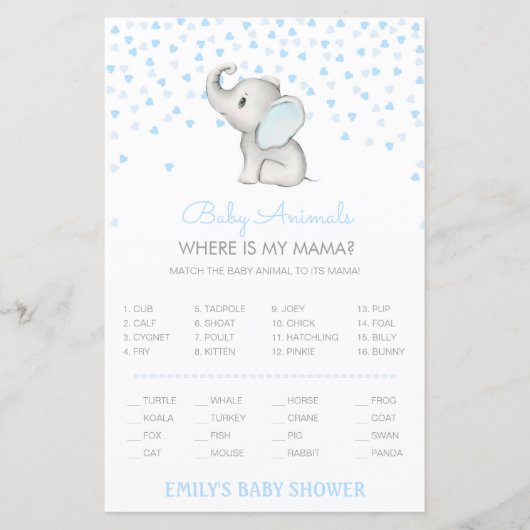 Editable Baby Animal Match, Where is Mama w Answer (Voorkant)