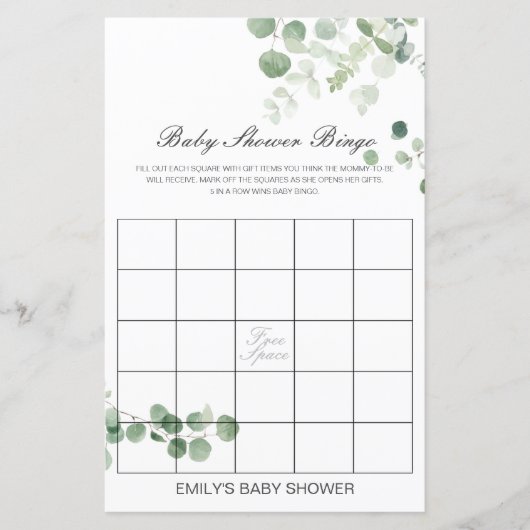 Editable Baby Bingo Baby shower Game PRINTED (Voorkant)
