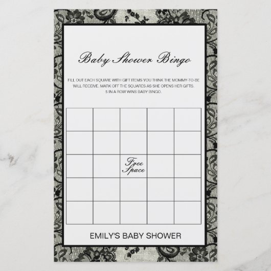 Editable Baby Bingo Baby shower Game PRINTED (Voorkant)