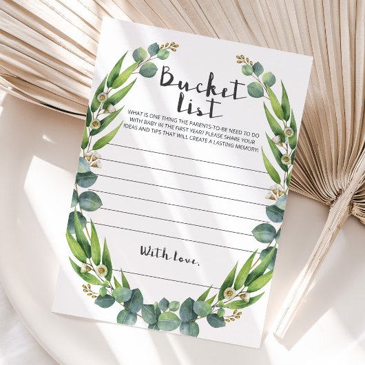 Editable Baby Bucket List Cards Greenery