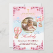 Editable Baby Girl Baptism Invitation  (Devant)