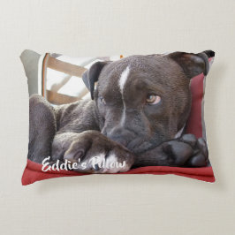 Editable Baby Pitbull Puppy Accent Kussen