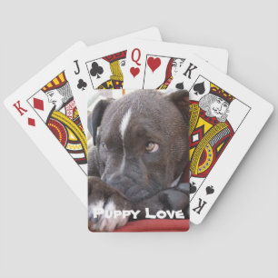 Editable Baby Pitbull Puppy Pokerkaarten