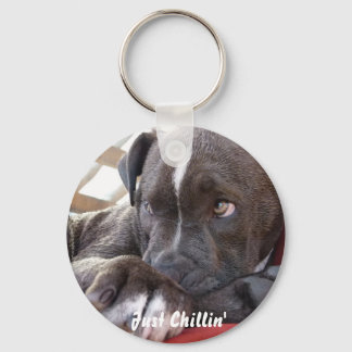 Editable Baby Pitbull Puppy Sleutelhanger