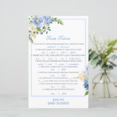 Editable Baby Twin Trivia Baby shower met antwoord (Staand voorkant)