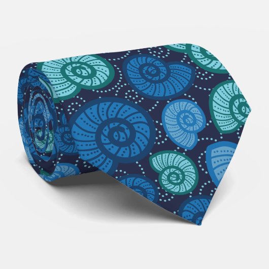 Editable Background Color Seashells Stropdas (Opgerold)