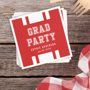 Editable Background Color Varsity Graduation Party Servet